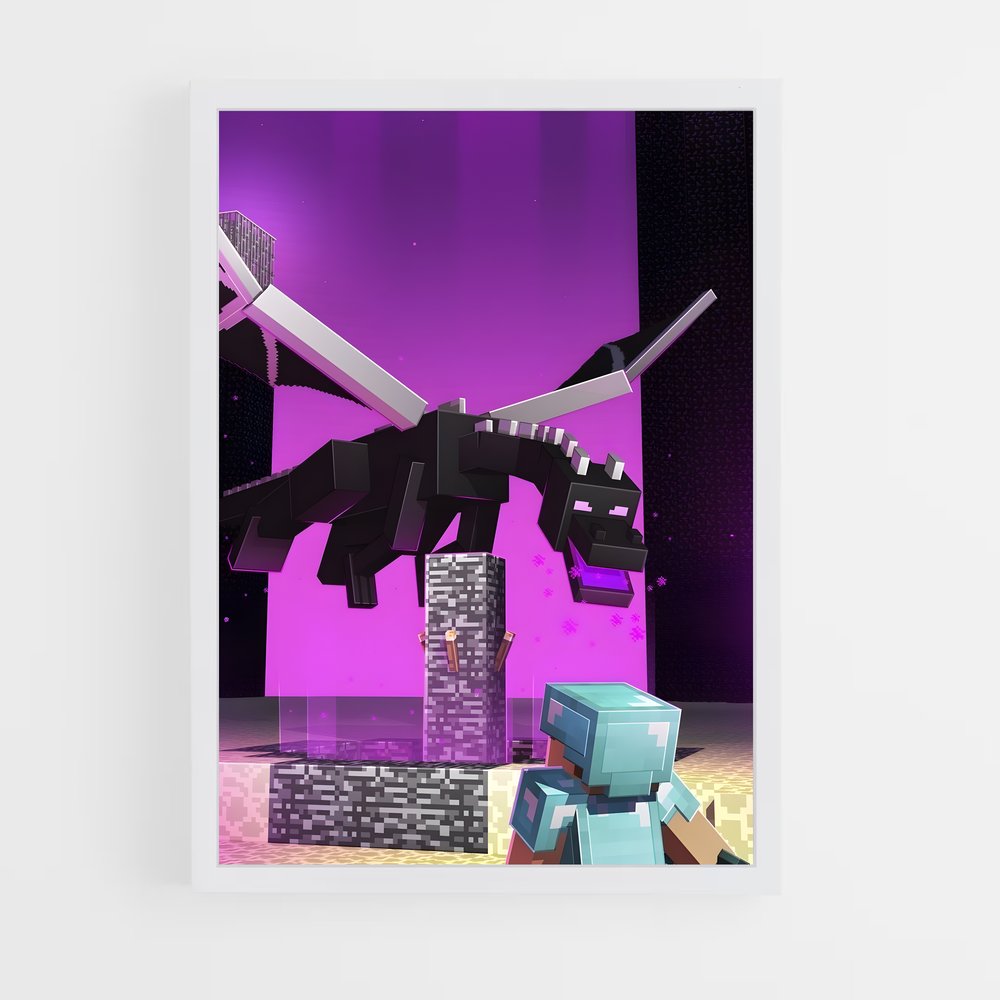 Poster Dragon de l'Ender – affiche Minecraft (vue 3)